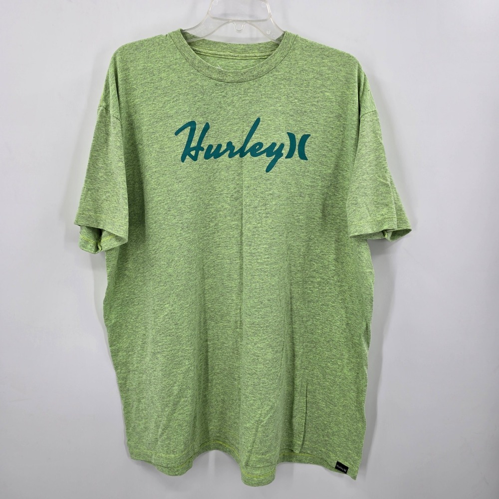 Hurley Mens‎ T Shirt Green Heather Hurley Logo Graphic Tee Size XXL